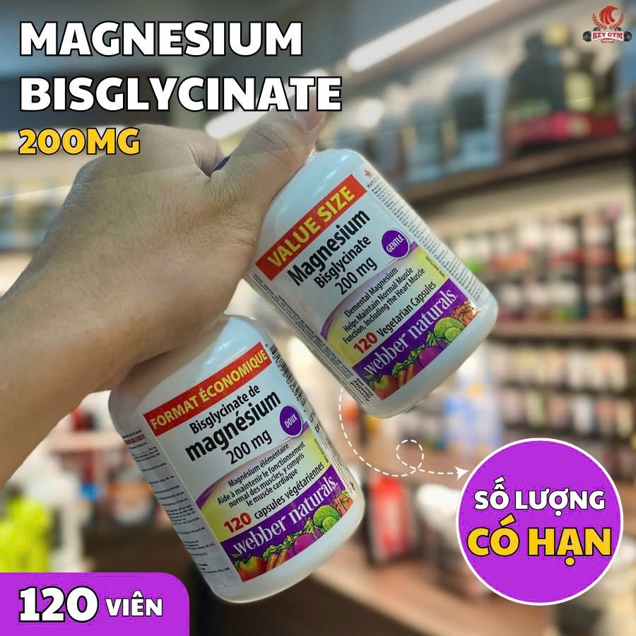 [MAPPLE CARE][TẶNG QUÀ] Webber Magnesium Bisglycinate giảm stress, giảm căng thẳng âu lo 120 Viên - KEYGYM