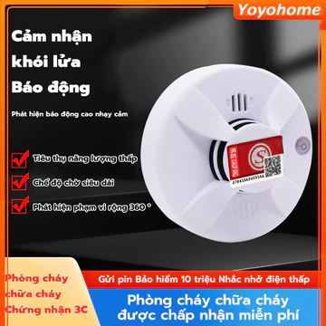 [🚚 Free shipping]Chuông báo cháy báo khói không dây ,báo cháy tự động cảm biến khói dùng pin độ nhạy cao