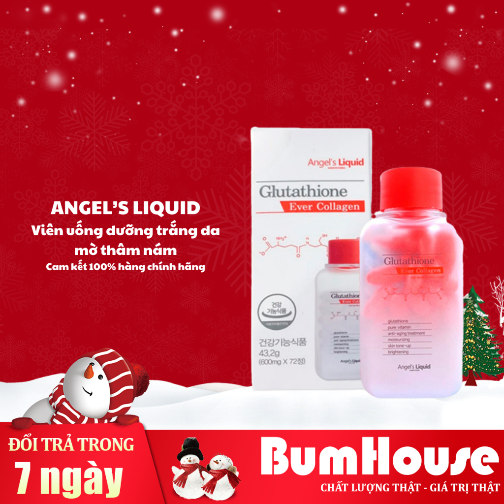 angel's liquid glutathione one day collagen HÀNG CTY] Viên uống trắng da Angel's Liquid Glutathione Oneday Collagen  600mg x 72 viên Hộp