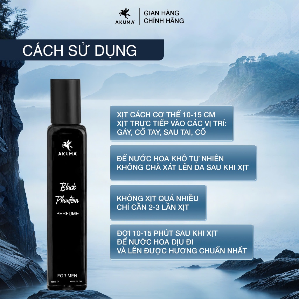 Ảnh Nước Hoa Nam AKUMA Black Phantom 15ml 3