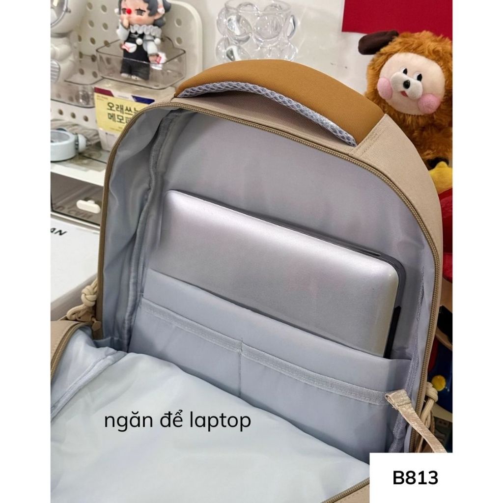 Balo đi học unisex  phong cách Ulzzang có ngăn trong suốt dành cho học sinh các cấp B813 gagastore
