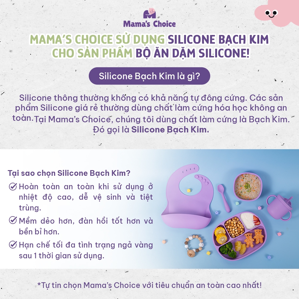 Ảnh Thìa Ăn Dặm Silicone Cho Bé, Thìa Mama's Choice Chất Liệu Mềm Mại và An Toàn Kiểm Định Quốc Tế 2