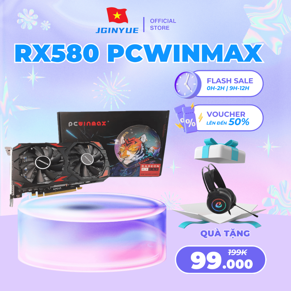 VGA RX580 8G Card Màn Hình AMD PC WINMAX RX 580 8GB 2048SP GDDR5 HDMI ...