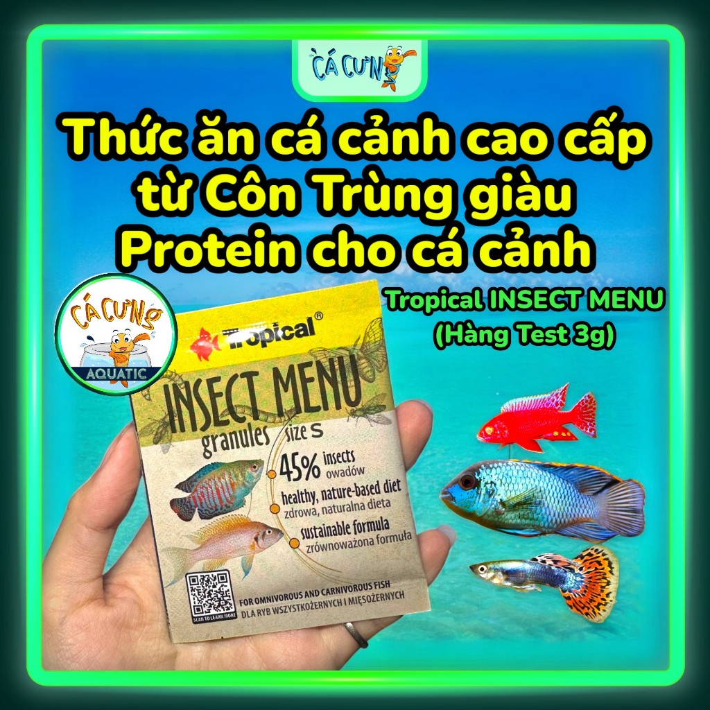 Tropical INSECT MENU (Gói 3g) Thức ăn cá cảnh cao cấp từ Côn Trù.ng ...