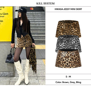 Chân váy da beo cạp thấp tôn dáng Hwasa - Killsystem