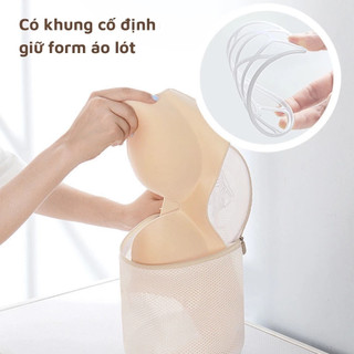 Bộ 6 Túi Giặt Quần Áo Lưới 3 Lớp Cao Cấp, Túi Giặt Đồ Lót Áo Có Khung Chống Rối Giữ Form Giặt Máy