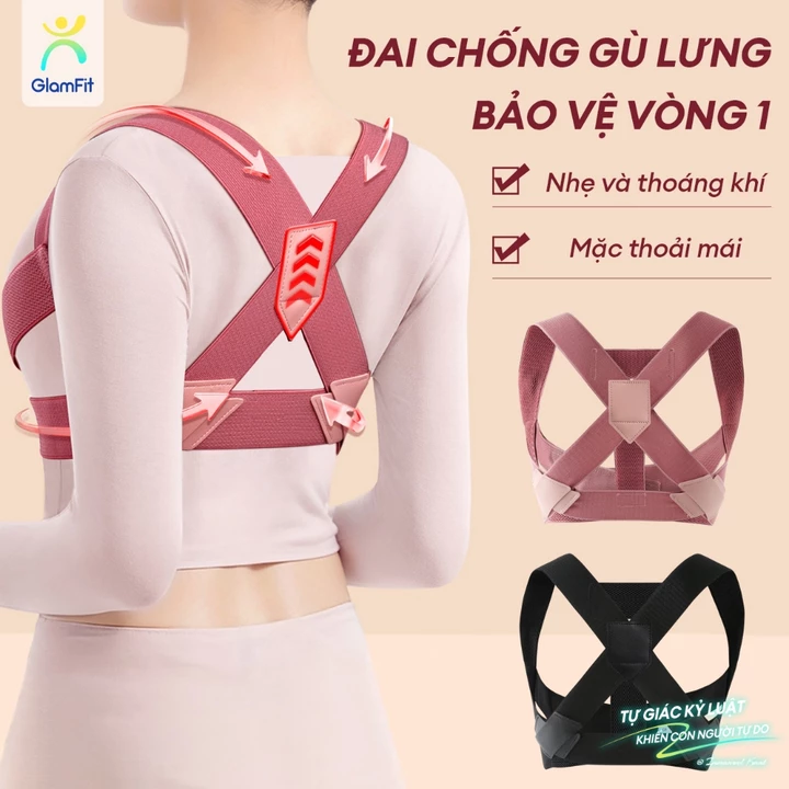 Đai Chống Lưng Gù Nam Nữ Đai chống gù lưng Đai Đeo Hỗ Trợ Điều Chỉnh Tư Thế Lưng Co Giảm gánh nặng cho ngực.
