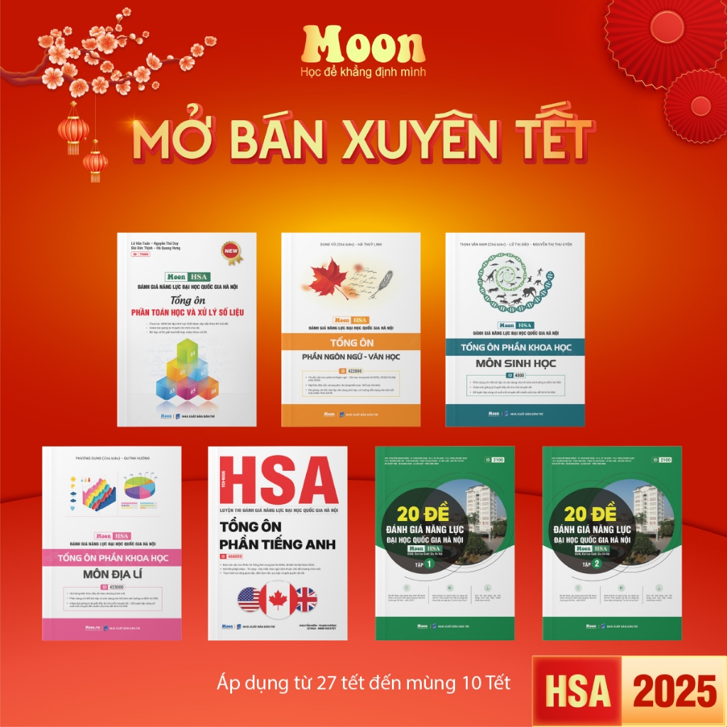 [HSA 2025] Sách ôn thi đánh giá năng lực Đại Học Quốc Gia Hà Nội ...
