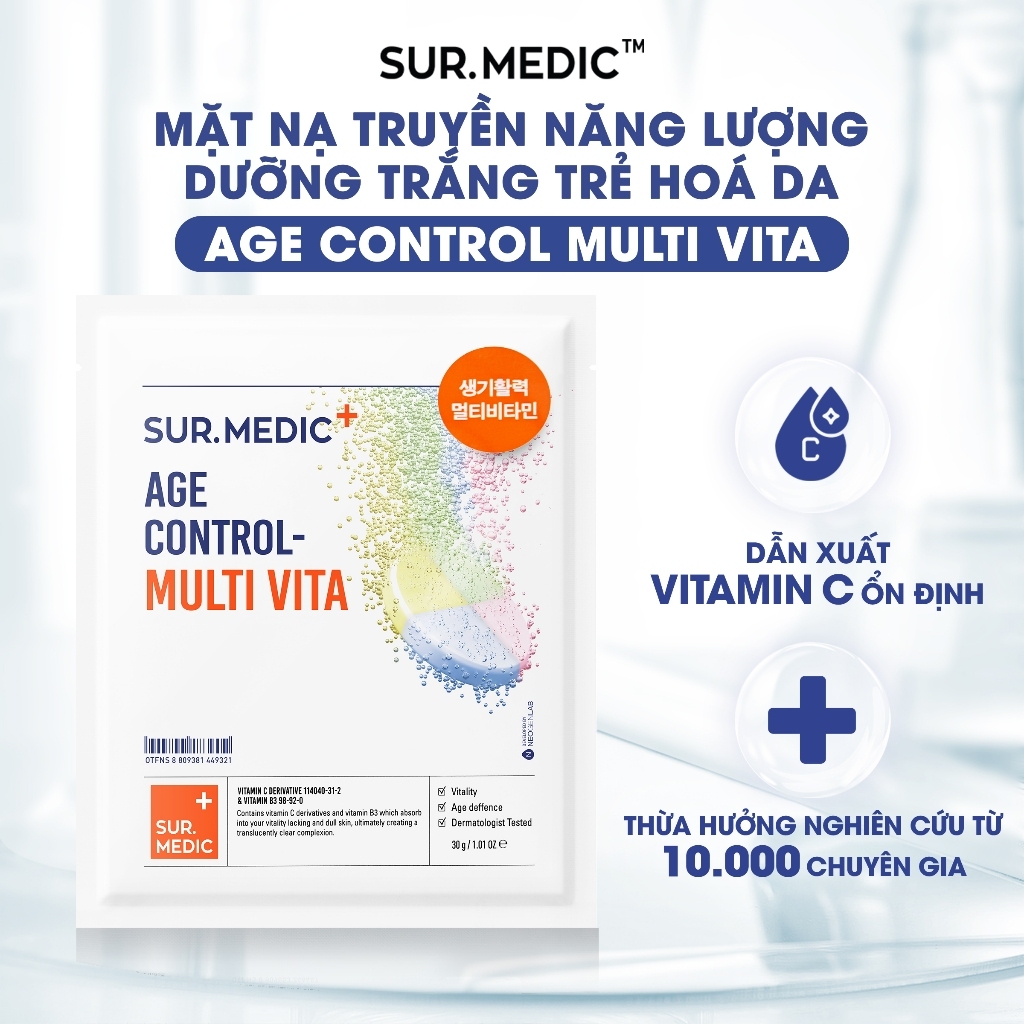 Ảnh Bộ Đôi Nước Thần + 1 Hộp Mask Hỗ Trợ Dưỡng Trắng Và Hỗ Trợ Chống Lão Hoá Da Surmedic 420ml 3
