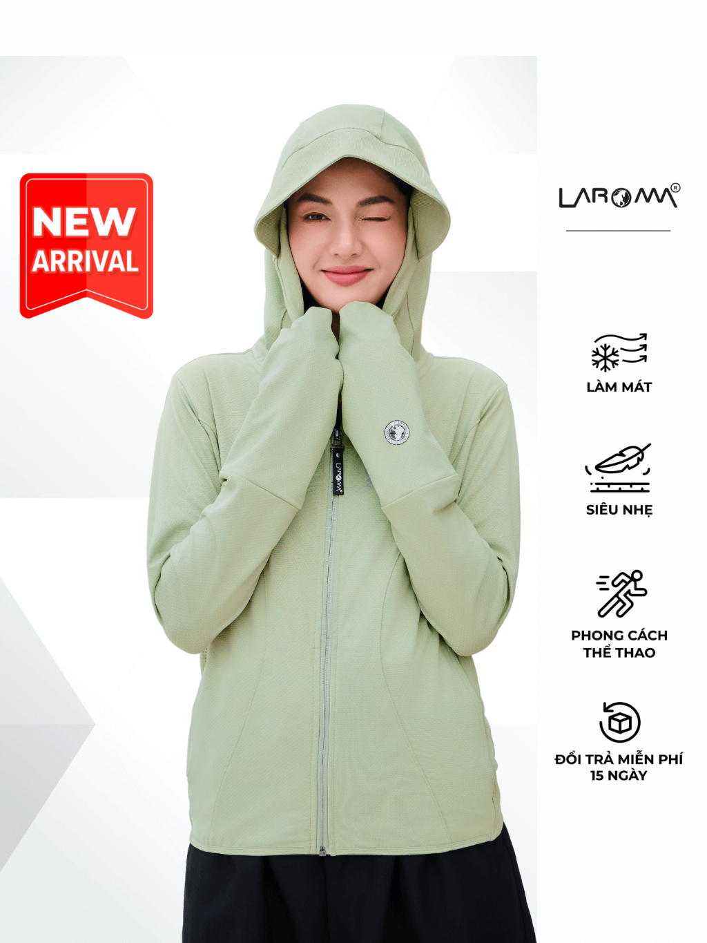 Ảnh Áo Chống Nắng Nữ Coolair Laroma| UPF50+ | Vải Thơm | Làm Mát | Thời Trang | Đa Dụng 1