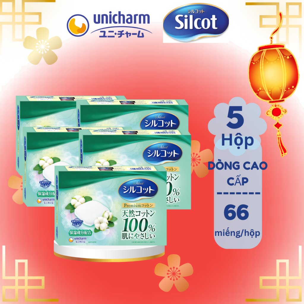 Bộ 5 hộp Bông trang điểm (bông tẩy trang) cao cấp Silcot Premium 66 ...
