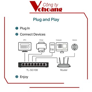 TP-Link TL- SG108 Switch Để Bàn 8 cổng 10/100/1000Mbps
