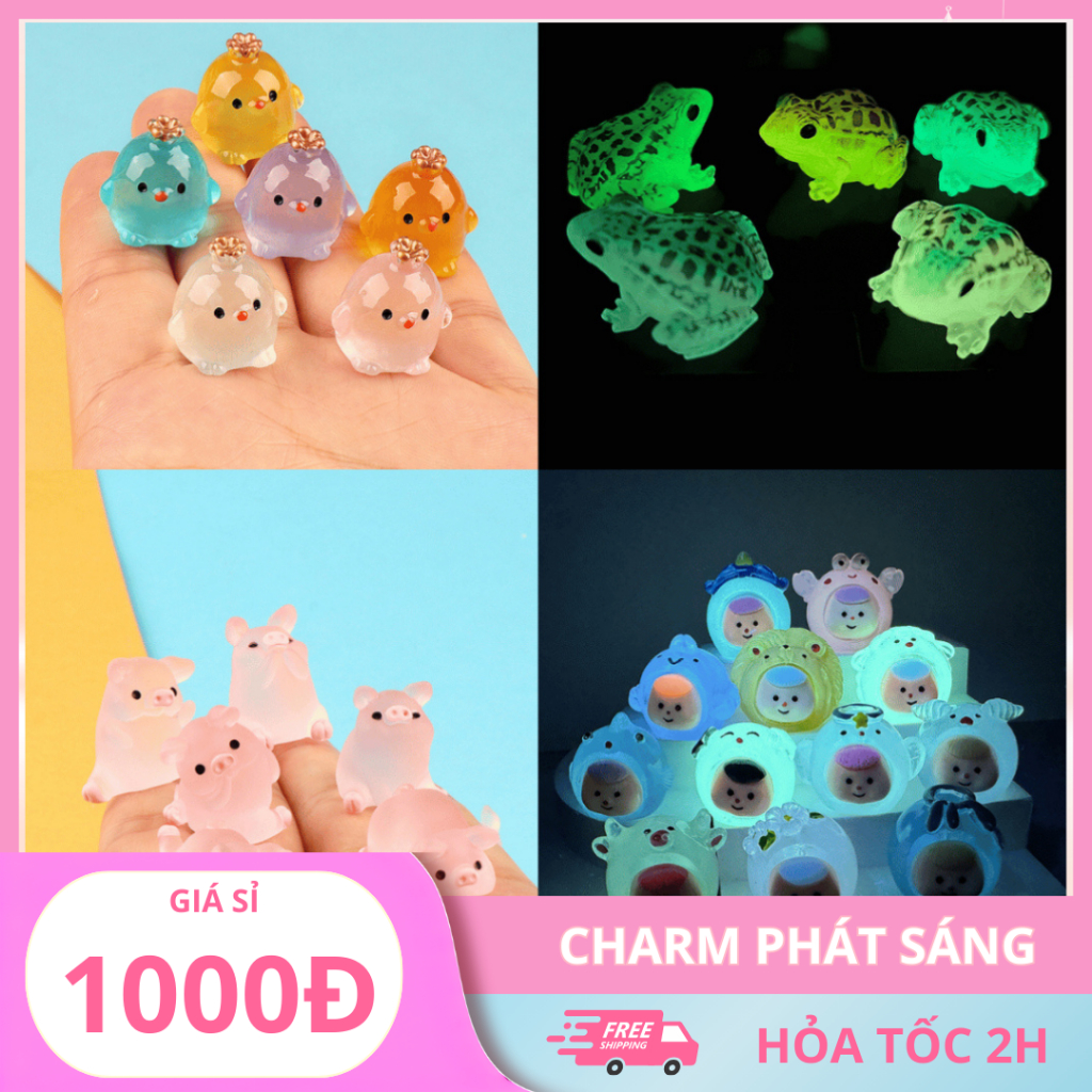 3-10 Charm Phát Sáng Diy 4.2Cm nhiều mẫu hoạt hình