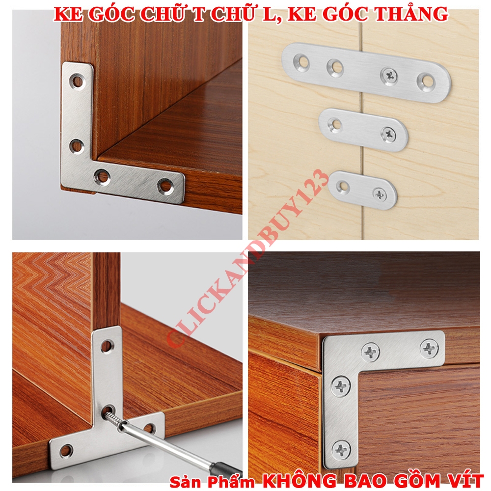 COMBO Ke Góc Chữ T, Chữ L, Ke Góc Thẳng Đa Năng Pat Góc Vuông 90 Độ ...