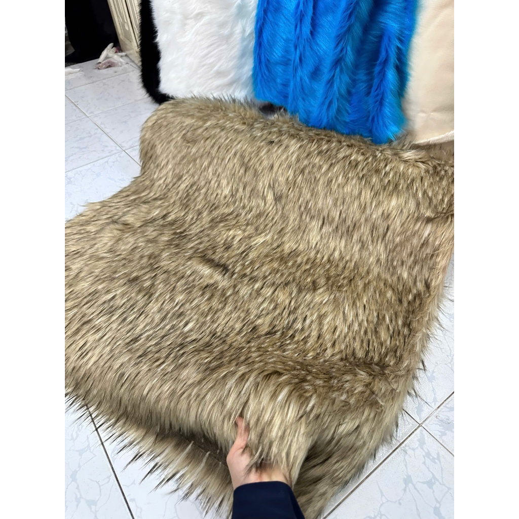 Thảm Lông Trải Ghế - Thảm Lông Trải Sàn - Thảm Lông Nâu 1m x 1m6