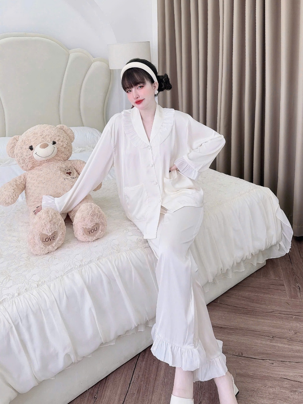 Đồ Ngủ Nữ Pijama Bigsize SOJUN Lụa Latin Cổ Sam Cao Cấp (<65Kg)