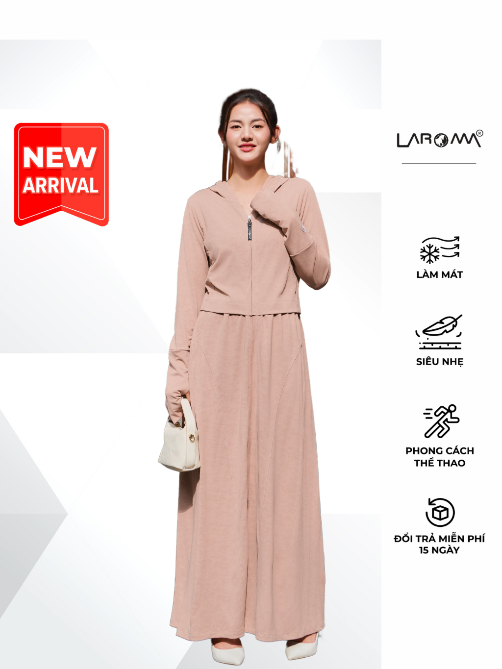 Ảnh Choàng Chống Nắng Nữ 2 Lớp Dệt Laroma| UPF50+ | Vải Thơm |Làm Mát | Thời Trang | Đa Dụng 1