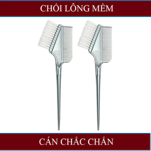 Chổi Nhuộm 2 Đầu Xám Lông Mềm Lược Nhuộm Tóc Cao Cấp Cho Salon