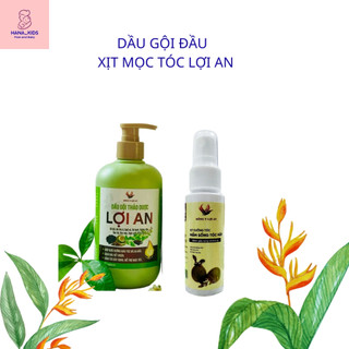 ComBo Dầu Gội Hỗ Trợ Gàu, Hỗ Trợ Rụng Tóc + Xịt Kích Thích Mọc Tóc Lợi An