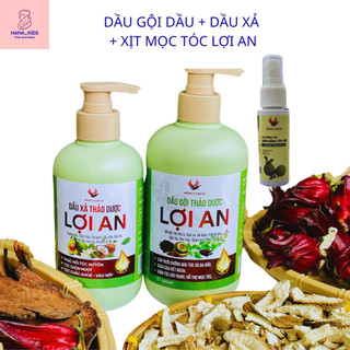 COMBO Dầu Gội + Dầu Xả + Xịt Kích Thích Mọc Tóc Lợi An Chính Hãng