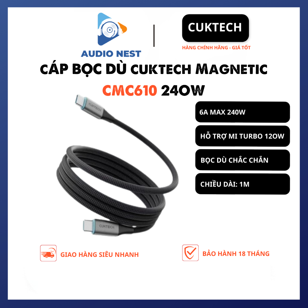 Cáp Dù Cuktech Magnetic CMC610 CTC615S C to C 240W Mi Turbro - Bảo Hành 18 Tháng. | BigBuy360 - bigbuy360.vn