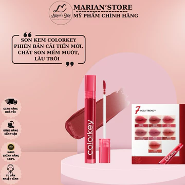 Son Velvet COLORKEY Chất Son Kem Nhung, Mịn Lì, Mềm Mượt Trên Môi 3g