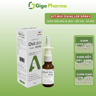 Xịt mũi Ovialler Spray - Làm sạch, thông thoáng, giảm hắt hơi, sổ mũi, viêm mũi dị ứng (chai 20ml)