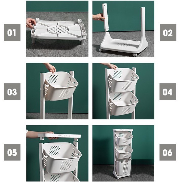 Kệ nhà tắm, kệ đựng đồ cho bé, quần áo, khăn, tả, sữa có bánh xe an toàn cho cả gia đình hợp