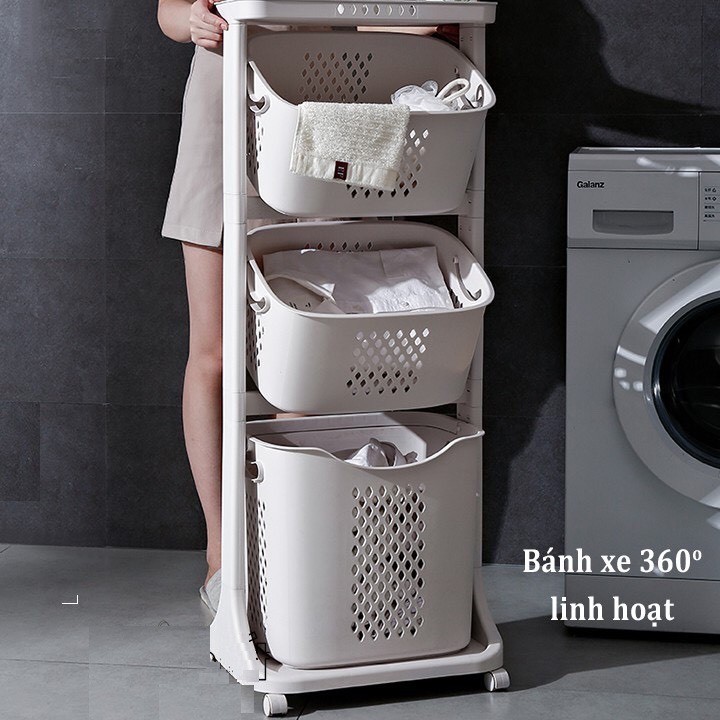 Kệ nhà tắm, kệ đựng đồ cho bé, quần áo, khăn, tả, sữa có bánh xe an toàn cho cả gia đình hợp