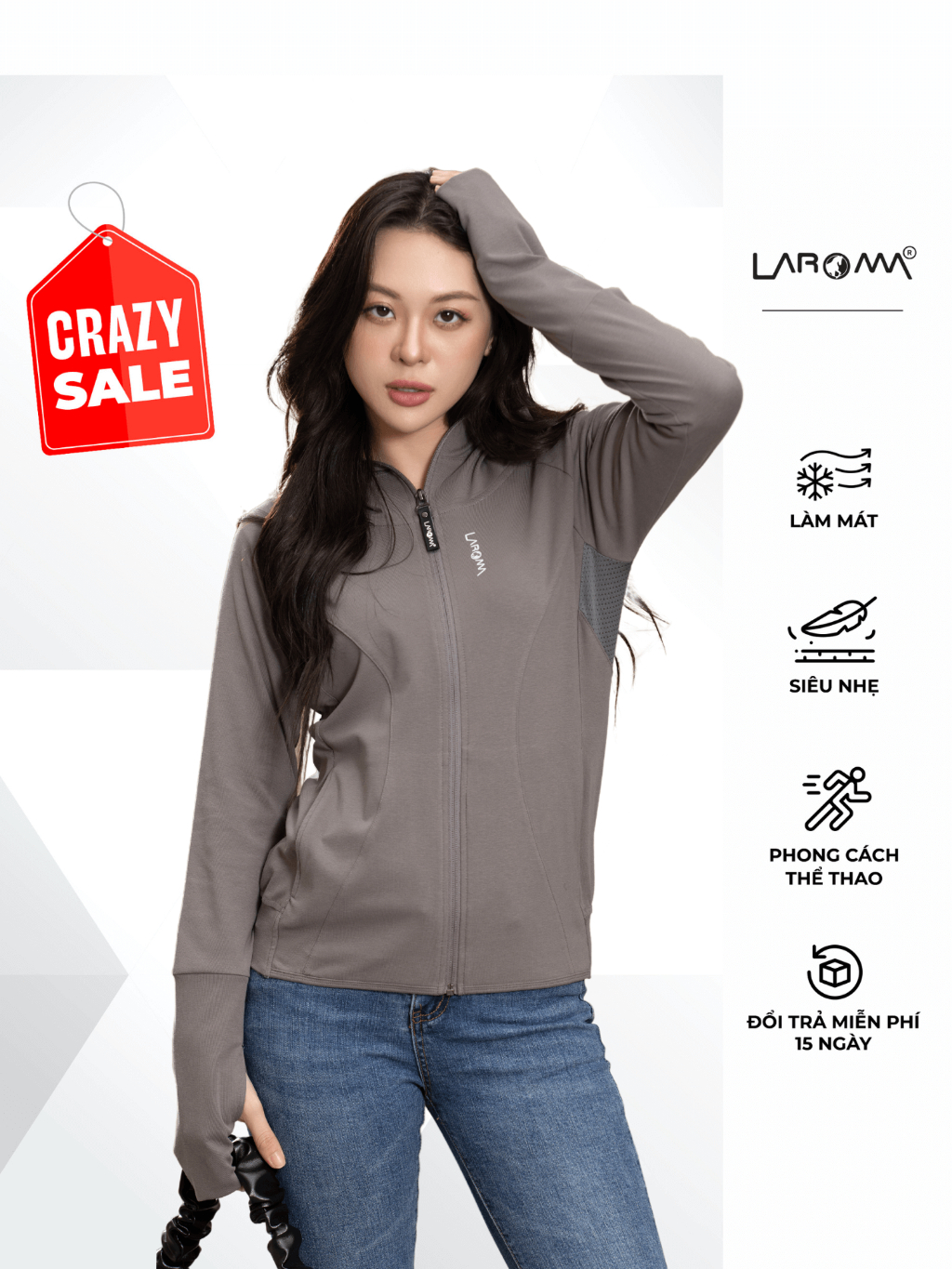 Ảnh Áo Chống Nắng Nữ Cotton Laroma| UPF50+ | Vải Thơm | Làm Mát | Thời Trang | Đa Dụng 1