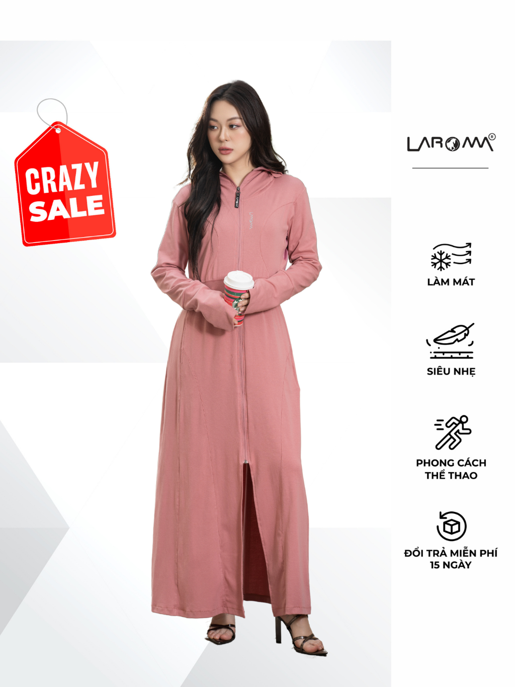 Ảnh Choàng Chống Nắng Nữ Cotton Laroma| UPF50+ | Vải Thơm | Làm Mát | Thời Trang | Đa Dụng 1