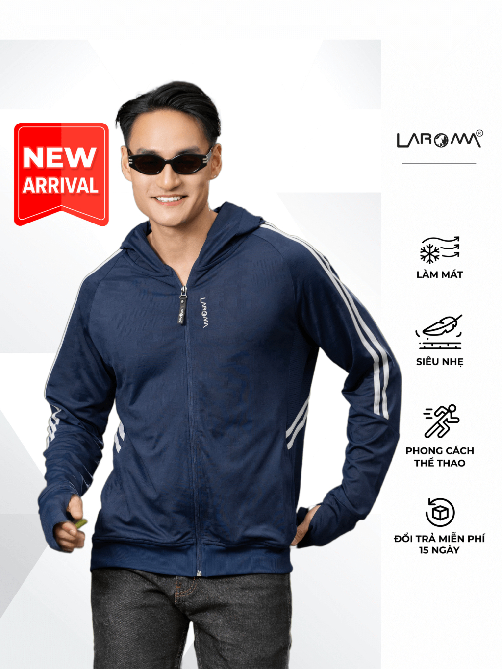 Ảnh Áo Chống Nắng Nam 2 Lớp Dệt Laroma| UPF50+ | Vải Thơm | Làm Mát | Thời Trang | Đa Dụng 1