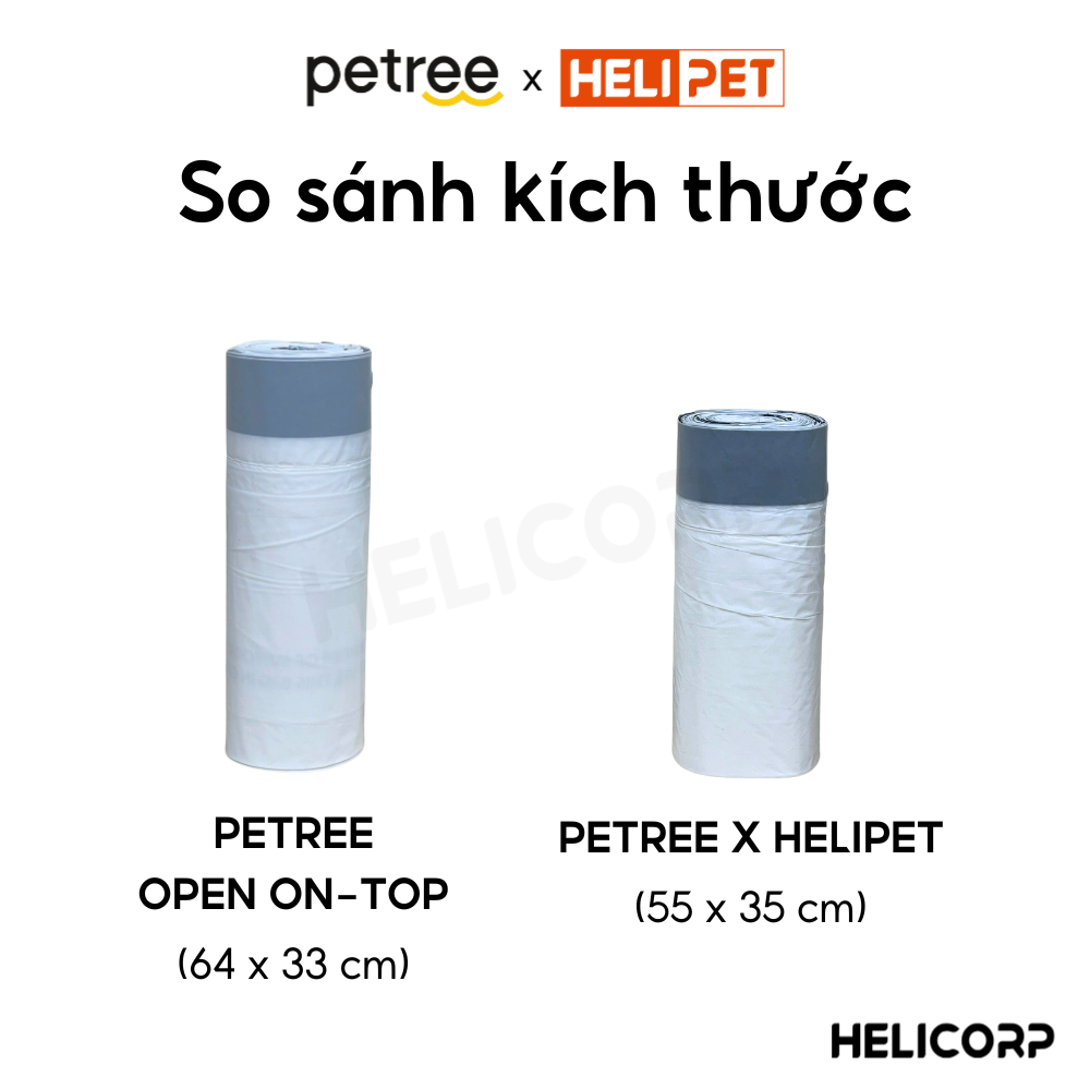 Ảnh Túi Rác HELIPET OPEN TOP Chuyên Dụng Cho Máy Dọn Vệ Sinh Tự Động Cho Mèo Size To 4