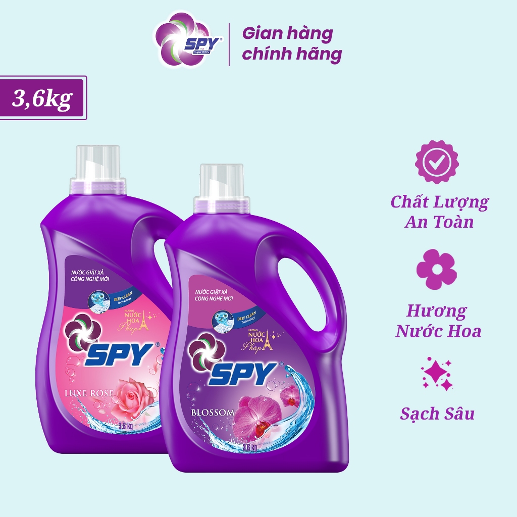 Can Nước Giặt Xả SPY Deep Clean Plus 3.6kg – Sạch Sâu, Thơm Lâu, Mềm ...