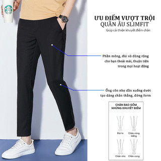 Quần Tây Nam HS HOÀNG SỰ GROUP Dáng Hàn Quốc Ống Côn Slimfit Công Sở Vải Tuyết Hàn Co Giãn Dày Dặn QA1