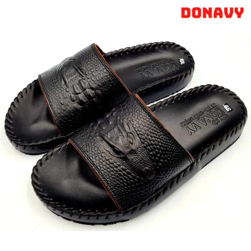 Dép quai ngang nam da bò Donavy D.CSL