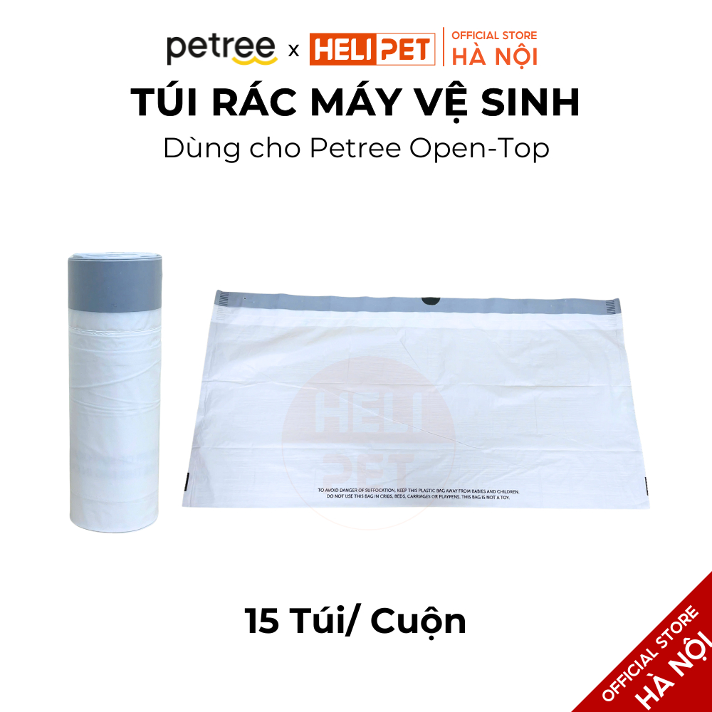 Ảnh [PHỤ KIỆN CHÍNH HÃNG] Túi Rác Máy Dọn Vệ Sinh Tự Động Cho Mèo PETREE Open Top Size To 1