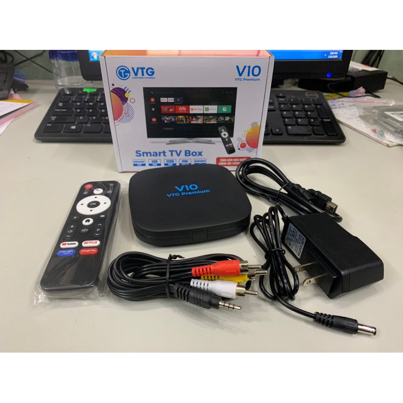 Bộ TV Box V10 RAM 4Gb, ROM 32Gb tặng kèm điều khiển giọng nói thông ...