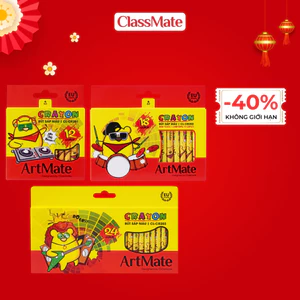 Bút Sáp Màu CLASSMATE 12-24 Chiếc, Màu Mịn, Chồng Màu Tốt, Bám Giấy Tốt Cho Bé Tập Tô CL-CR201/202/203