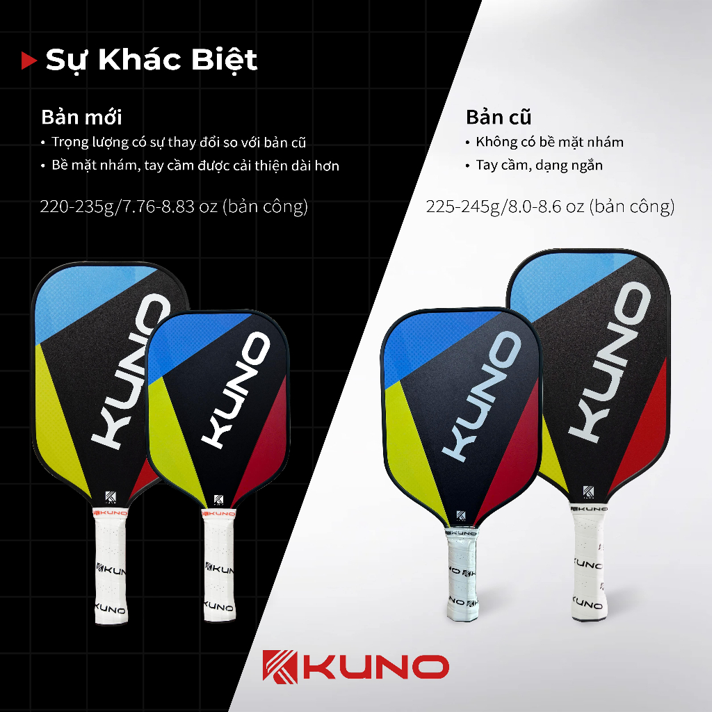 Ảnh Vợt Pickleball Kuno Prolite 100 Chính Hãng, Lối Đánh Tấn Công, Phòng Thủ Cho Mọi Người Chơi 2