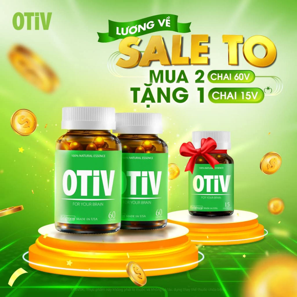 Viên uống OTIV cải Thiện Đau Đầu, Mất Ngủ, Hoạt Huyết Não hộp 60 viên ...