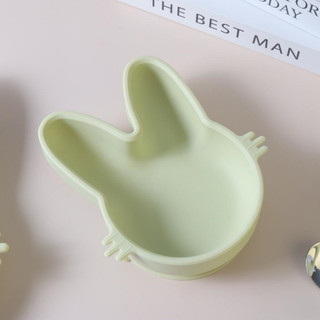 Khay thỏ, bát thỏ, thìa dĩa có tách set, có đế hít chống đổ