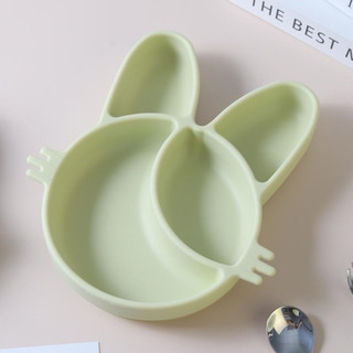Khay thỏ, bát thỏ, thìa dĩa có tách set, có đế hít chống đổ