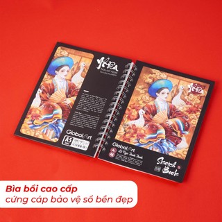 Sổ Sketchbook GLOBAL ART 230gsm, Sổ Vẽ Đa Chất Liệu A4 A5 Giấy Không Kỵ Tẩy Vẽ Được Màu Nước, Gouache, Acrylic