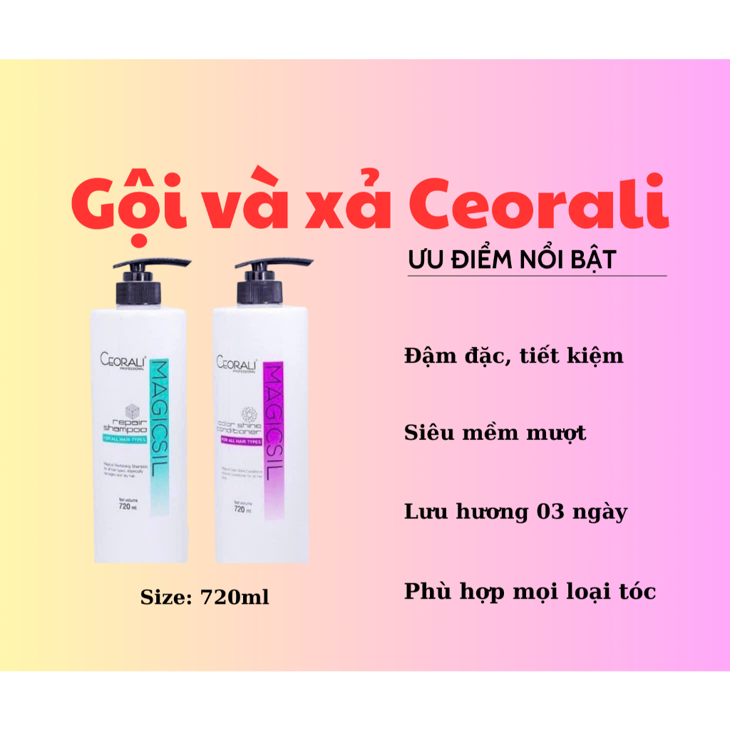 (Chính hãng) Dầu gội và xả Ceorali Magicsil phục hồi tóc chuyên sâu cho mọi loại tóc