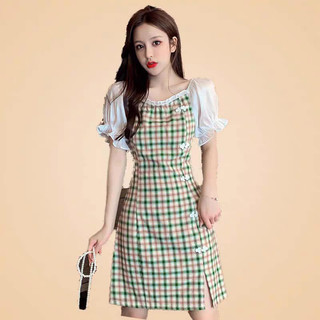 Váy sọc nhí xanh hàng lựa lai 50k