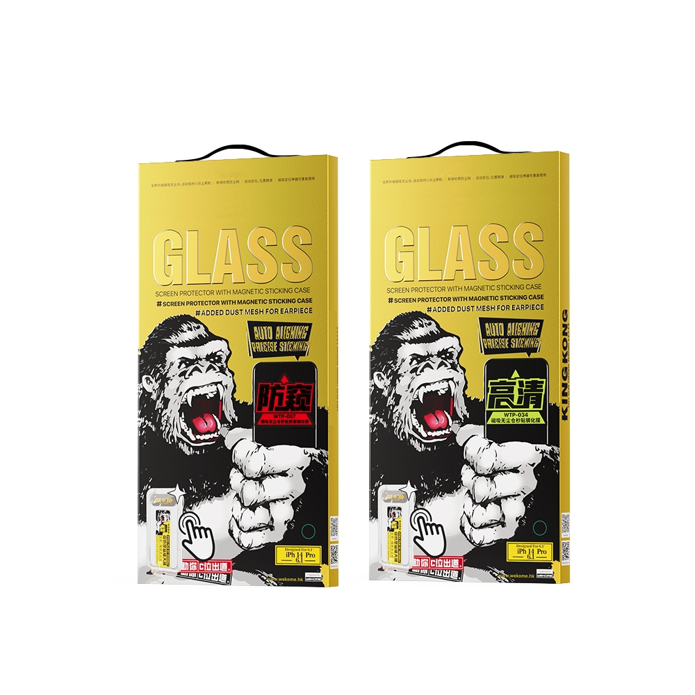 Kính Cường lực iPhone GOR WK Trong Suốt Kèm Khung Tự Dán WTP 034 - 083 Iphone X -17 PRO MAX