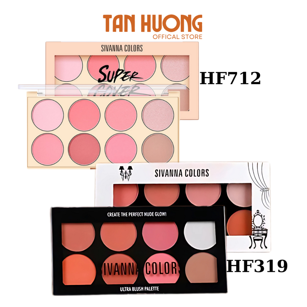 Bảng phấn má / tạo khối / highlight Sivanna Ultra Blush Palette 8 – Sắc ...