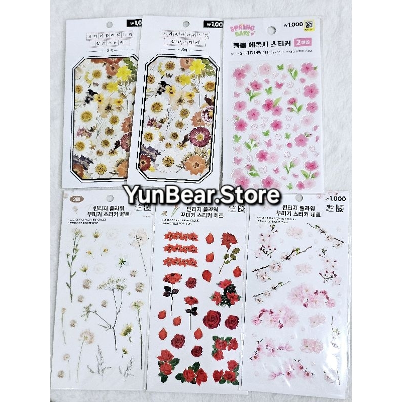 TỔNG HỢP STICKERS HOA🌸 TRANG TRÍ - DAISO HÀN QUỐC - MẪU MỚI | Shopee ...