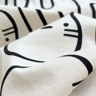 Bộ áo liền quần bằng cotton tay ngắn in hình thỏ